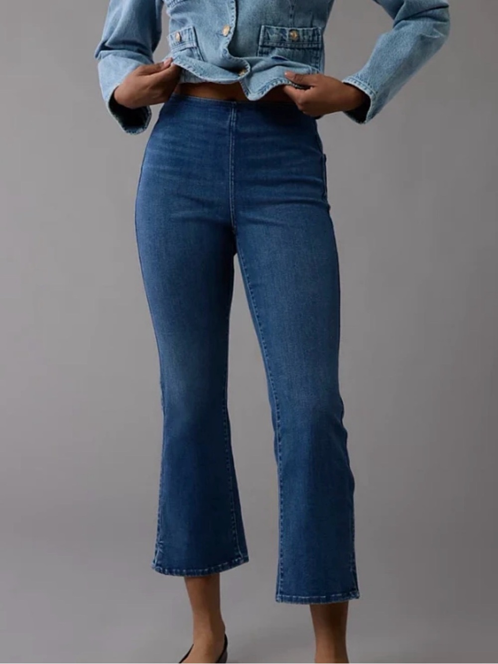 NWT American Eagle Pull On Kick Boot Crop Luxe Stretch Jeans